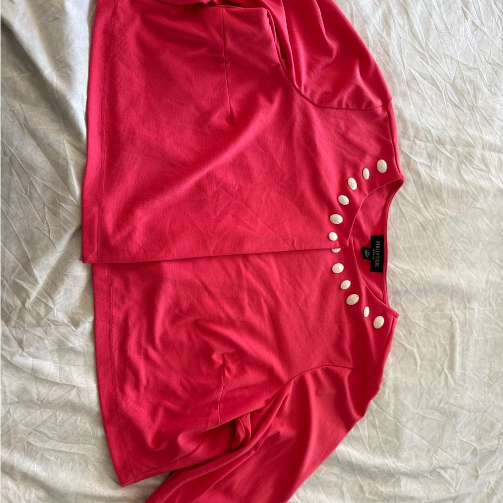 Red Cropped Jacket with White Accents